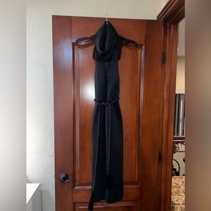 Eliya The Label Black Midi Dress With Fringe Size XS